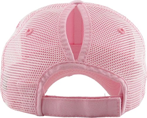 Image of Classic Plain Ponytail Messy High Bun Headwear Adjustable Cotton Trucker Mesh Glitter Hat Baseball Cap