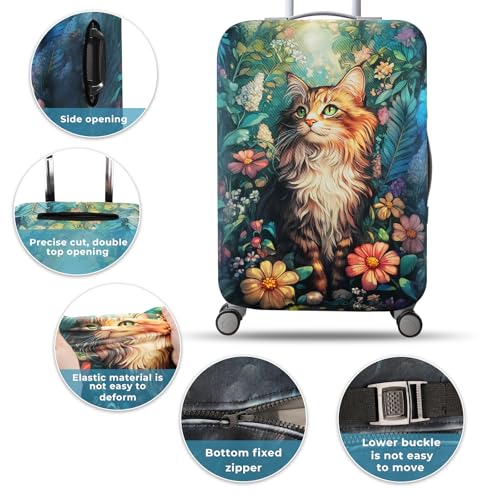 Luggage Cover for Suicase, Washable & Stretchable Suitcase Cover, Anti Scratch Personalized Suitcase Protectors, Approved Travel Baggage Covers for 26-28 Inch Luggage(L)3