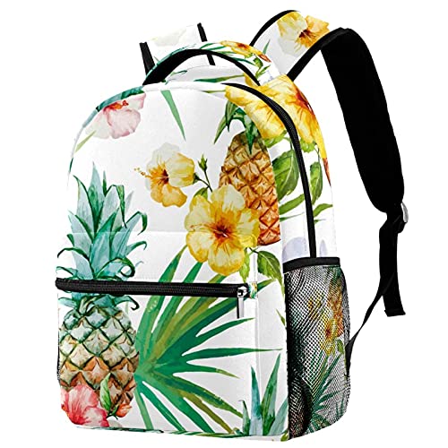 Sac à dos aquarelle plantes tropicales et fruits avec porte-bouteille