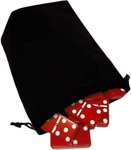 Miniatura 10 de Domino Double 6 Torneo Jumbo de acrílico verde lima tamaño profesional en elegante bolsa de terciopelo negro