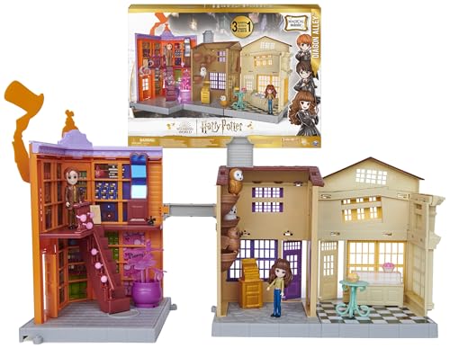 Wizarding World Harry Potter Magical Minis Diagon Alley 3-in-1 Playset with Lights and Sounds 2 Figures 21 Accessories Kids Toys for Ages 6 and up