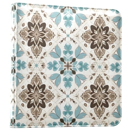 Álbum de Fotos Adhesivo DIY Scrapbook Vintage Estampado Floral Cerámica Encuadernador de 3 Anillos 40 Páginas 8x10 para Recuerdos