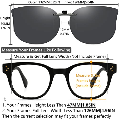 CAXMAN Cat Eye Clip On Sunglasses for Women Polarized Lens Compact Fit Non Flip Up4