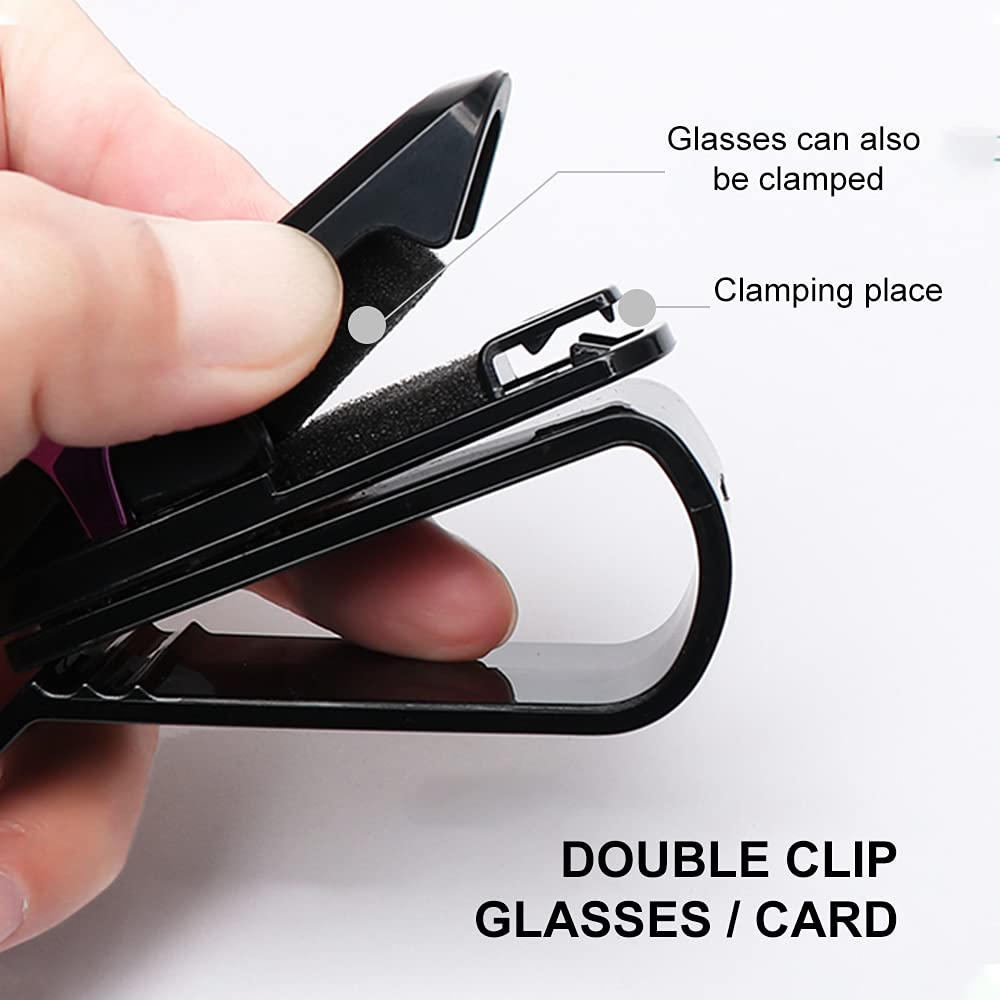FineGood - Set di 2 supporti per occhiali da sole auto, con clip
