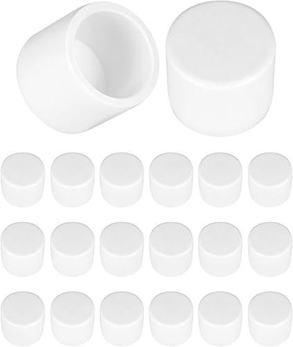 Miniatura 7 de QWORK Juego de 20 tapones de tubo de PVC, 20 unidades de 12 pulgada de grado de muebles SCH40, tapón de extremo externo, color blanco