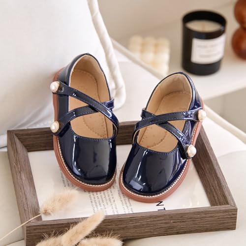 Image of Flaryzone Toddler Little Girl Mary Jane School Uniform Oxfords Flat Dress Shoes