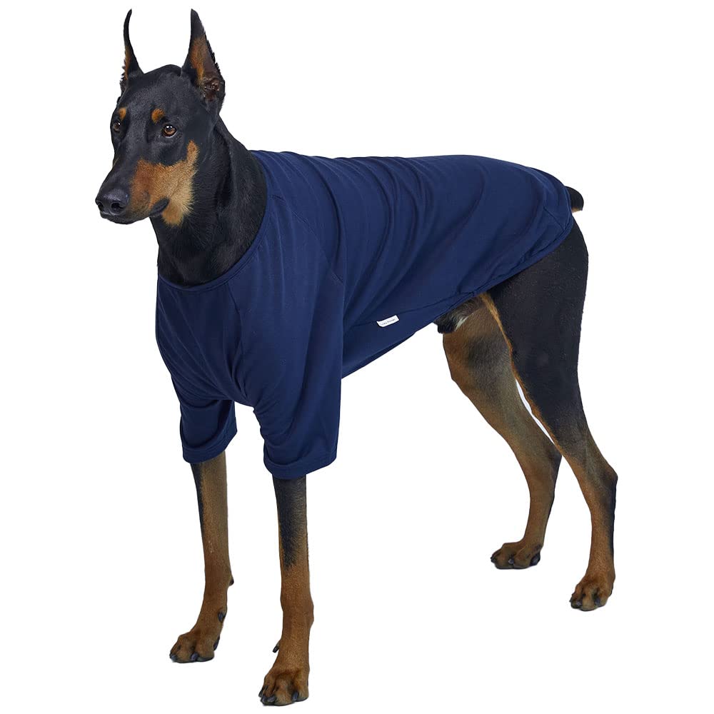 Camisa de perro para perros pequeños, camisetas lisas suaves y transpirables para perros, ropa para mascotas (5XL, azul marino)