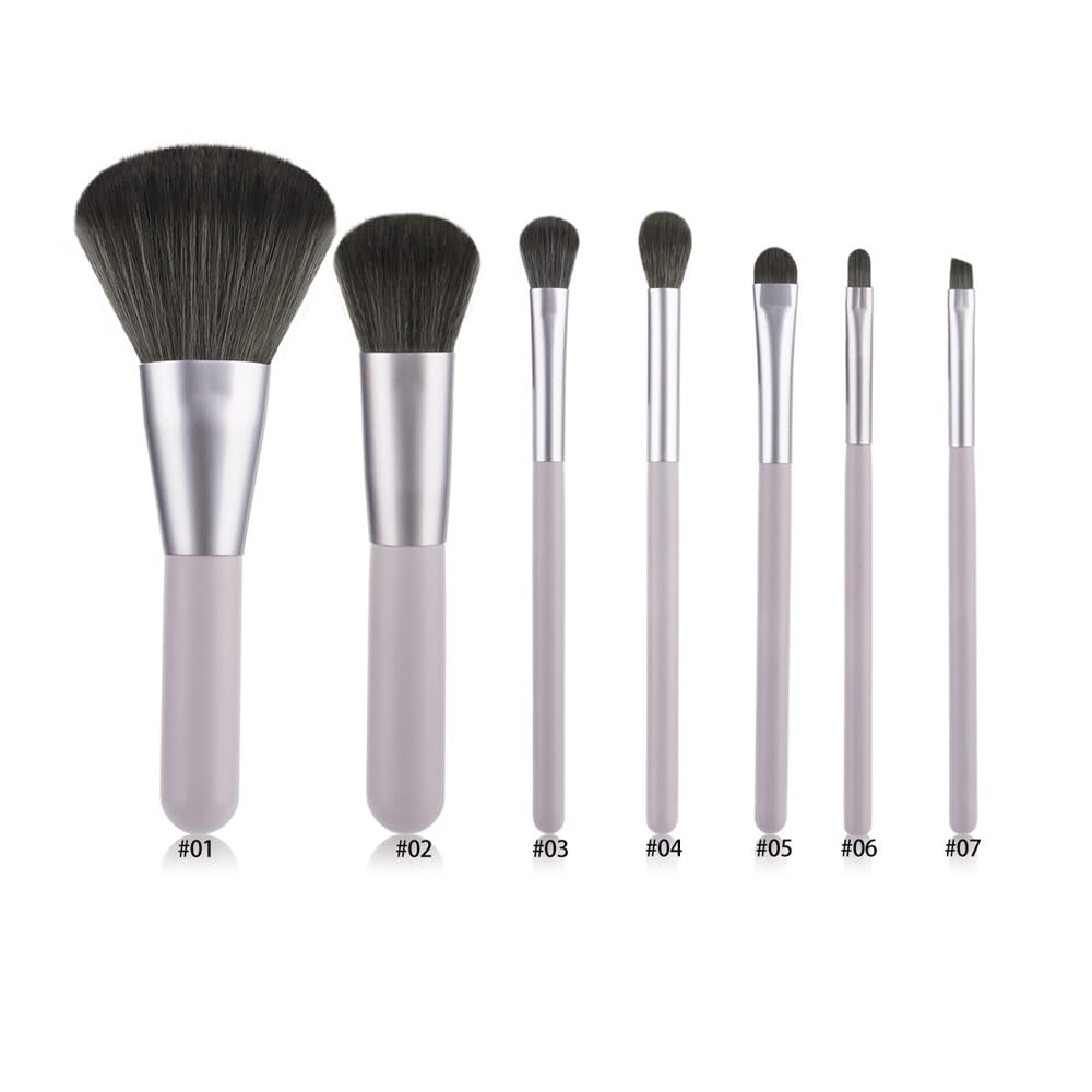 Set di 7 Pennelli per Il Trucco per Principianti: Pennello Morbido per Il Trucco, Pennello per Ombretto, Pennello per Cipria E Fard, Strumenti di Bellezza.