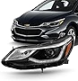 AKKON - Headlamps For 2016 2017 2018 2019 Chevy Cruze Model w/LED DRL Halogen Projector Headlights Left Driver Side