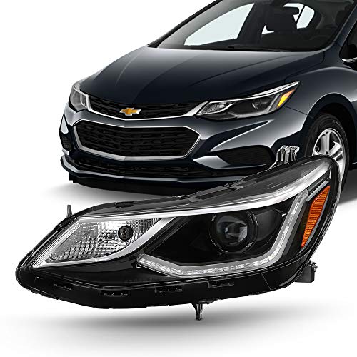 AKKON - Headlamps For 2016 2017 2018 2019 Chevy Cruze Model w/LED DRL Halogen Projector Headlights Left Driver Side