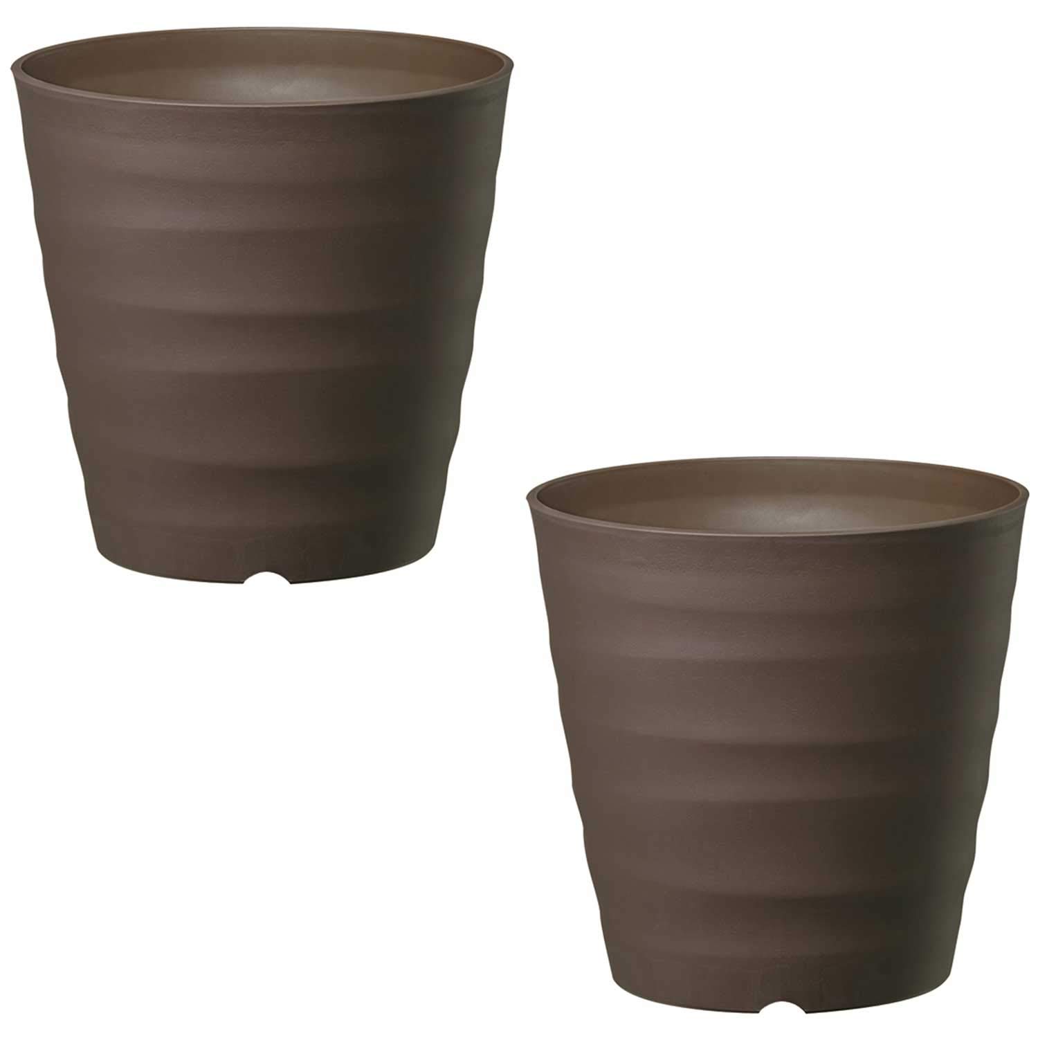 Amazon.co.jp: フレグラーポット：27型ダークブラウン 2個セット[9号