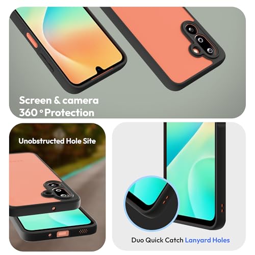 Image of KAPAVER Hybrid Clear Back Cover Case for Galaxy M36 /F36 | Protective Shockproof Cleare Hard PC Soft Flexible Black TPU Cover