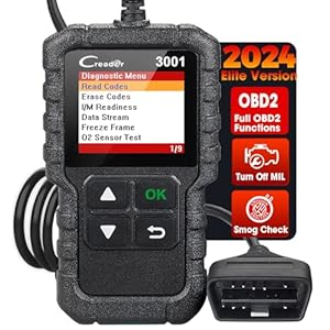 LAUNCH Creader 3001 OBD2 Code Reader OBD2 Scanner, Engine Fault Code Reader 10 OBD2 Functions, Check Engine Light/Smog Emission Test / O2 Sensor Test/EVAP for All OBDII Protocol Cars Since 1996