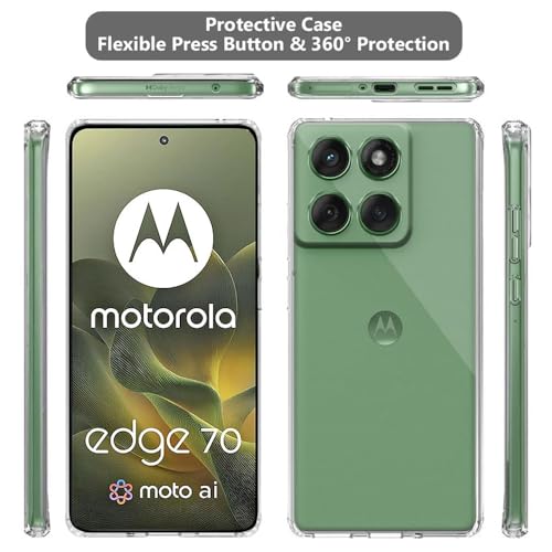 Image of Crystal Clear Back Case for Motorola Moto Edge 70 5G | Raised Bumps for Camera & Screen Protection | Clear Soft Silicone Back Case Cover for Motorola Moto Edge 70 5G (TPU | Transparent)