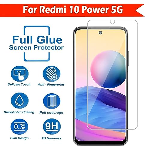 Image of Tempered Glass Screen Protector Compatible for Redmi 10 Power /Redmi 10 / Redmi 10c with Full Screen Coverage; Except Edges and Easy Installation Kit(Transparent), Pack of 1