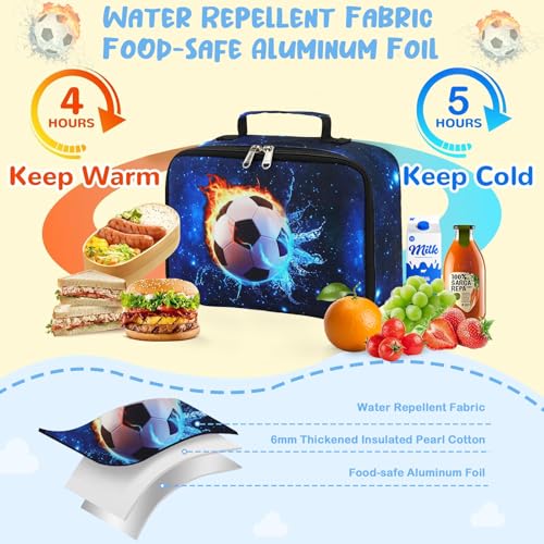 Image of CAMTOP Lunch Box Kids Boys Insulated Lunch Cooler Bag Reusable Lunch Tote Kit for School Travel