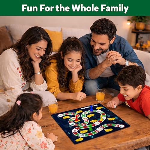 Image of 4 in 1 Classic Board Games Set for Kids & Family | Includes Ludo, Snakes & Ladders, Drive Your Car & Money Game | Indoor Fun Game Kit, Easy to Play, Travel Friendly Gift for 5+ Years