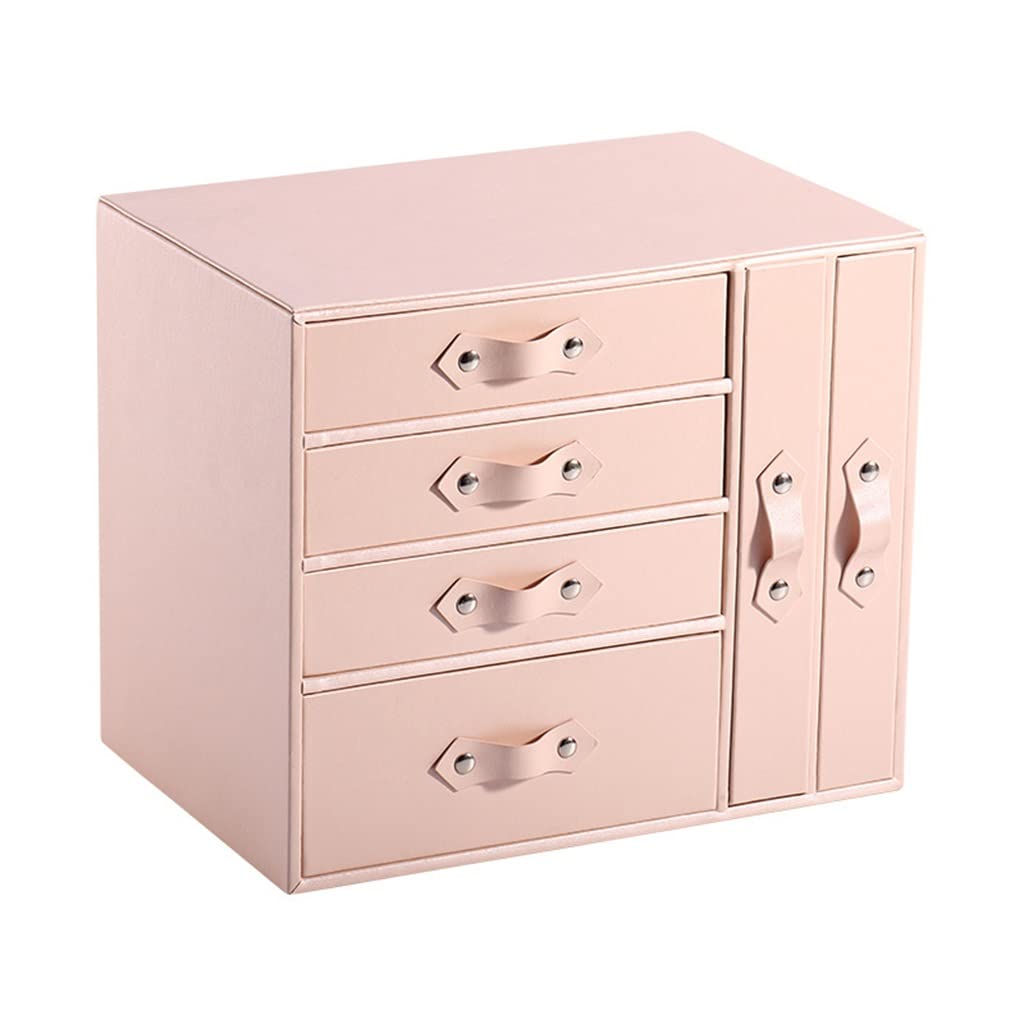 OZBMA Women's Jewelry Storage Box Multi-layer Drawer Type Desktop With Lock (B