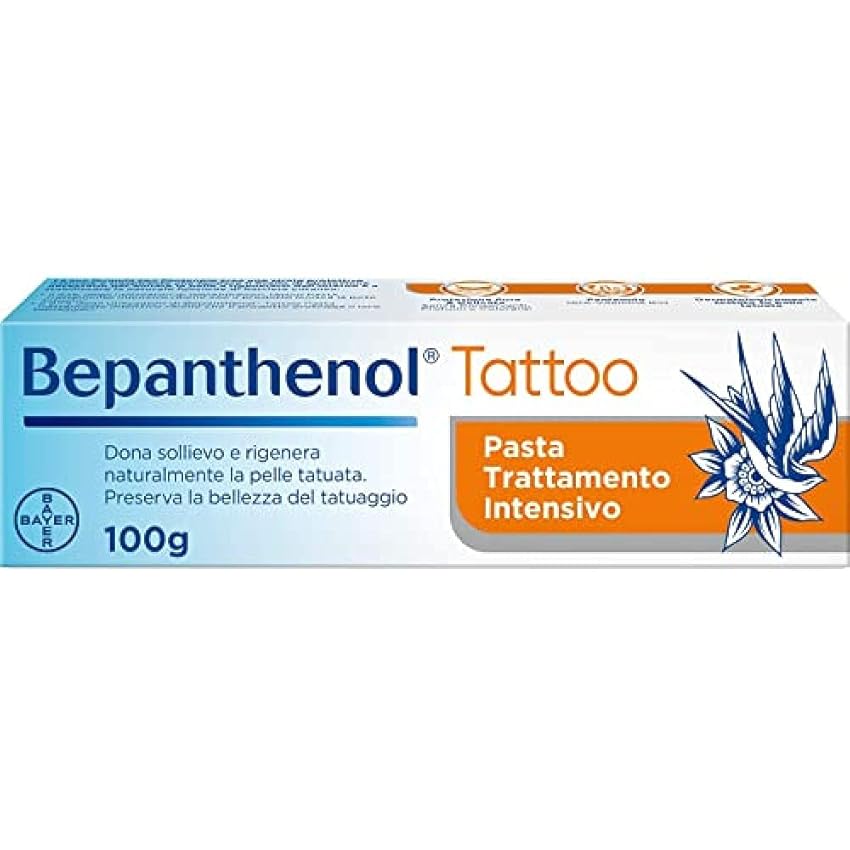 Immagine del prodotto Bepanthenol Tattoo Pasta Trattamento Intensivo, Crema Tatuaggi Corpo con Pantenolo, Crema Tattoo Idratante che Protegge, dà Sollievo e Rigenera la Pelle, Preserva la Bellezza del Tatuaggio, 100g