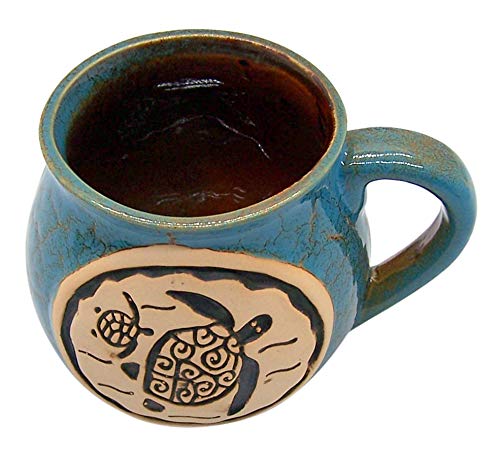 Taza Wowser 16 oz con diseño de tortugas azul y marrón miniatura 4