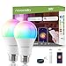 Smart Light Bulb, WiFi LED RGB Color Changing Light Bulbs with Remote Control, A19 E26 2700K-6500K Dimmable Lights Work with Alexa, No Hub Required, 9W (75W Equivalent), 2 Pack