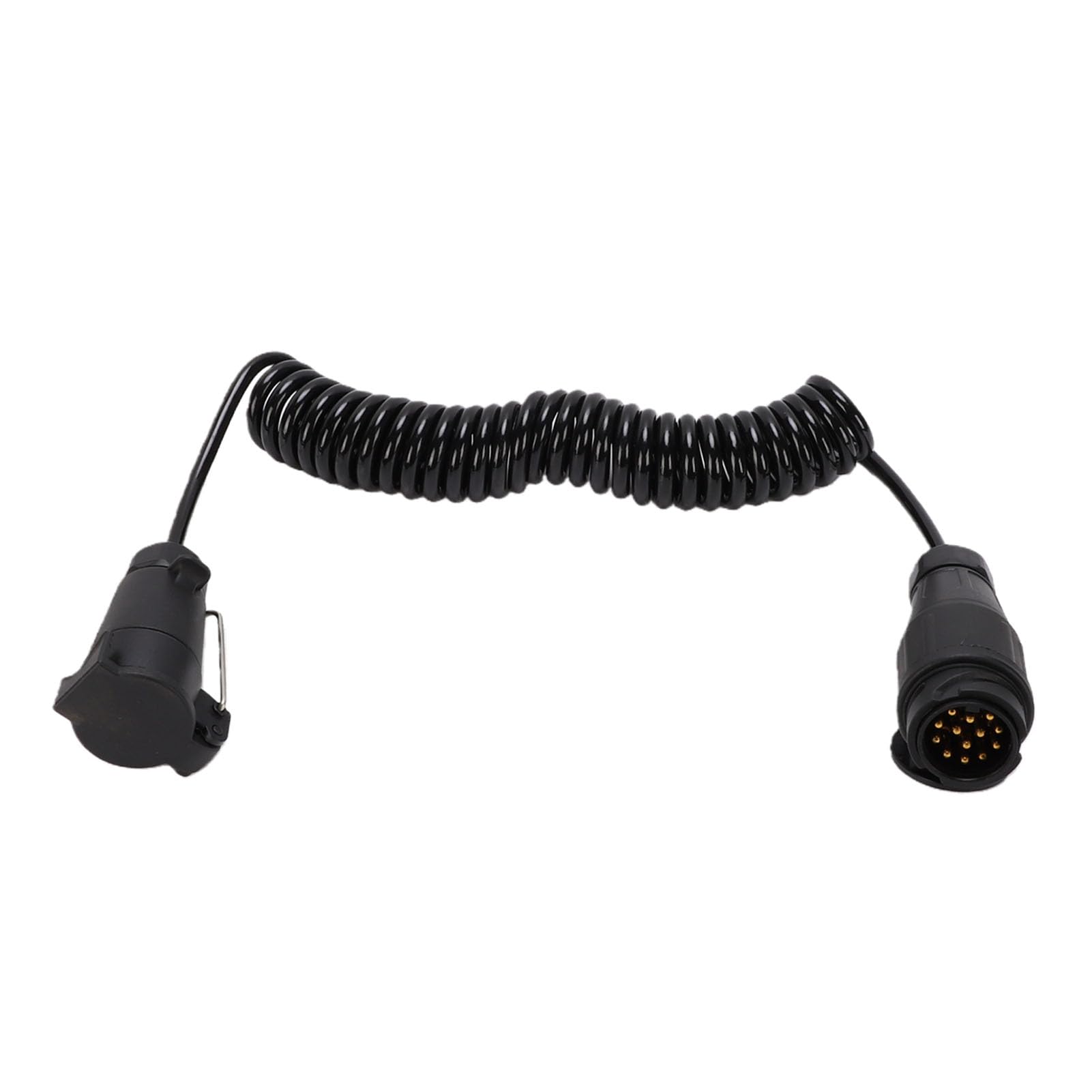 Kabel Przyczepy z wtyczką 7-pinową na 13-pinową, Przedłużacz Zwijany z Metalu i Tworzywa Sztucznego 9,84 Stopy, Adapter do Sygnałów świetlnych Hamulców, Uniwersalny do Holowania Przyczepy