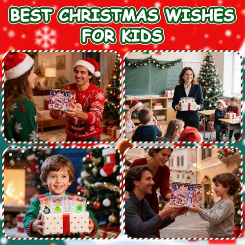 Image of Christmas Mochi Squishy Toys 24 Pack with Gift Card, Mini Squishy Toys, Christmas Stocking Stuffers, Party Favors for Kids, Stress Relief Toys, Goodie Bags Fillers (Christmas Red Box)