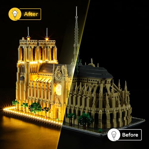 Image of YEABRICKS LED Light for Lego 21061 Architecture Notre-Dame de Paris Building Blocks Model (Lego Set not included)