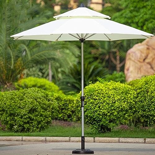 Sombrilla de terraza de aluminio premium y lona blanca resistente de 2,7 metros 2