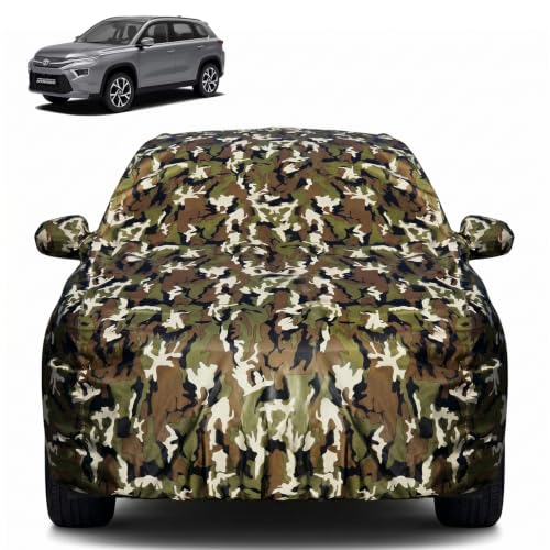 Image of Pivalo Car Body Cover for Urban Cruiser Hyryder All Model & Years (2022-2026) 100% Waterproof with Mirror Pockets, Triple Stitched Dustproof Heat Resistant UV Protection (Military /Jungle /Camouflage)