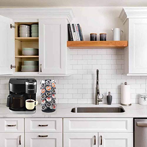 40pods K Cup Holders, K Cup Carousel, Coffee Pods Holder Storage Organizer Stand,Comes All in One Piece,No Assembly Required,1 Count,Black (Holds 40 Pods/Heavy Duty Base, Matte Black)