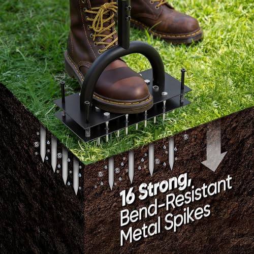 Grenebo Lawn Aerator with 16 Spikes