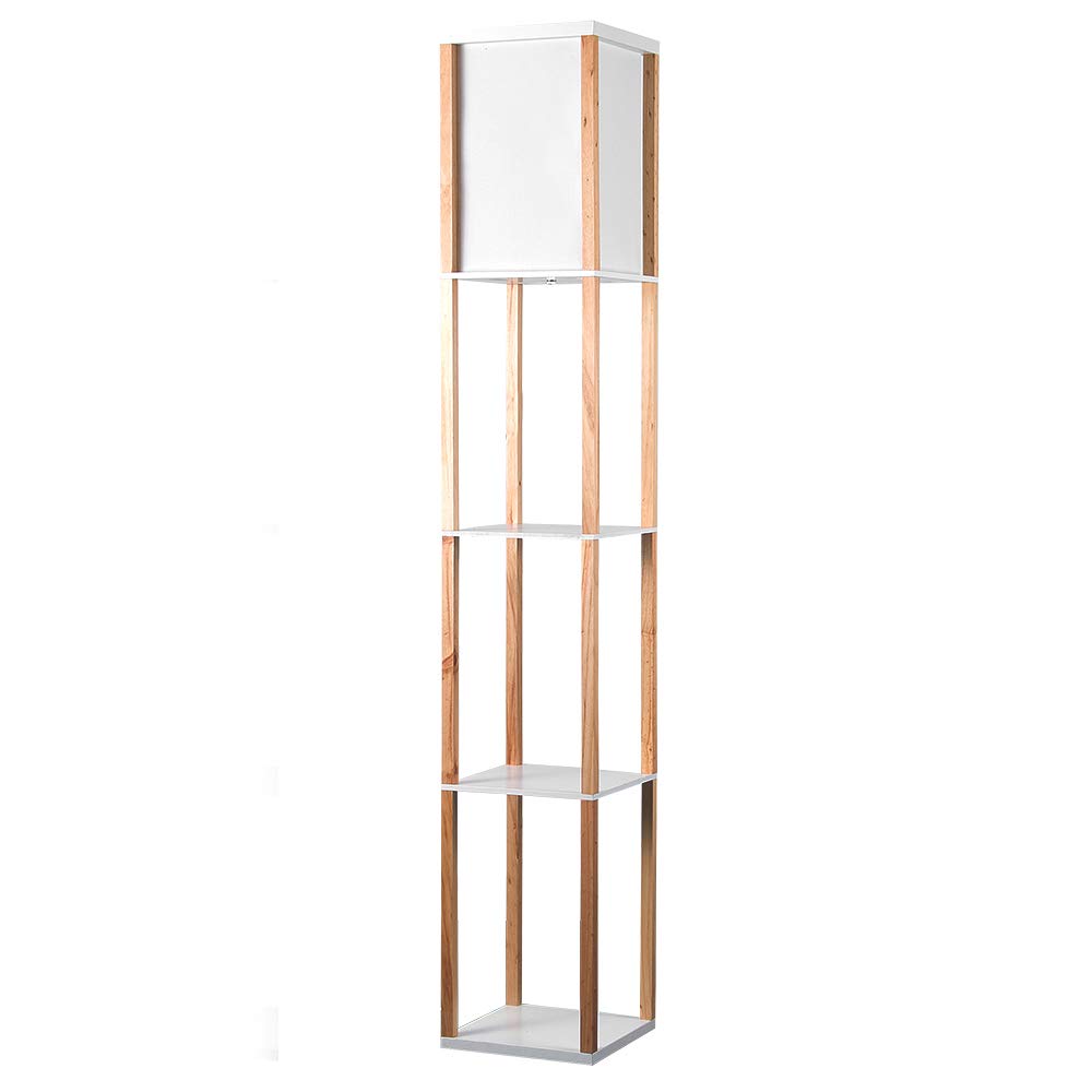 Oak Wooden Floor Lamp with Shelves | Floor Lamps & Torchieres, Home Décor, Improvement & Lifestyle Essential
