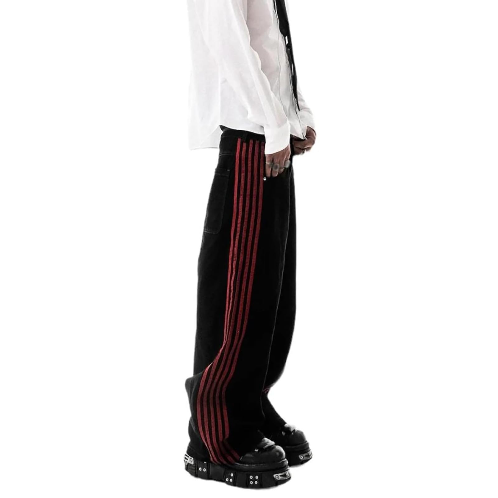 Damskie Baggy Hip Hop Jeansy Niski Stan Szerokie Nogawki Jeansowe Paski Vintage Y2K Styl Oversized Luźne Jeansy dla Pań Casual Streetwear Sprane Jeansy