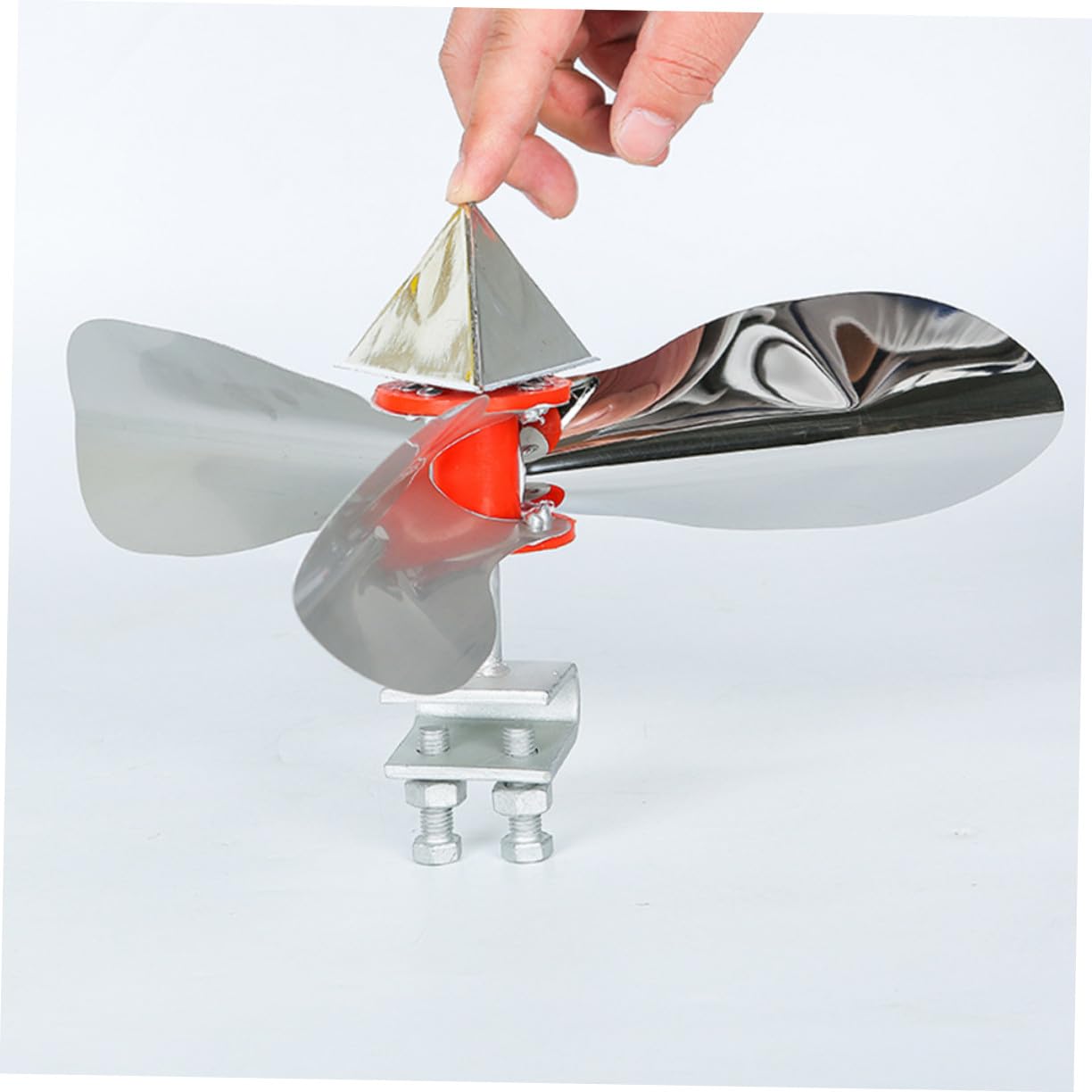 Vogel Windmühle aus Edelstahl und Abs, Silber, Reflektierend für Vögel
