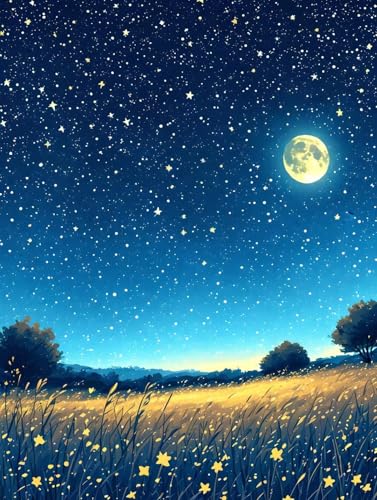 Peinture Diamant Adulte paysage de lune pour s'évader et retrouver le calme intérieur