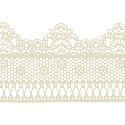 Edible Cake Lace Lattice with Small Daisy Ivory White 14-inch 10-piece Set by FUNSHOWCASE - Image 3
