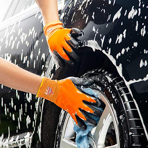 Safeat General Waterproof Work Gloves For Men And Women – Flexible, Double Coated Latex, Multipurpose, Sandy Grip Foam 1 Pair (Extra Large) #TOP3