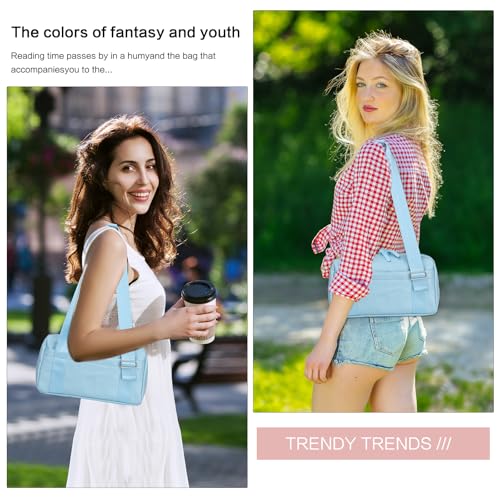 Mini Gym Bag for Women Girls Small Gym Tote Bag with Wet Compartment Waterproof Travel Duffle Bag Cute Workout Sport Bag (Blue)2