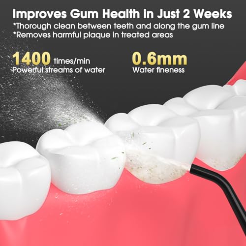 Hangsun Water Flosser for Teeth Cordless Oral Irrigator - 4 Modes 300ML Rechargeable IPX7 Waterproof for Braces, Sensitive Gums, Home & Travel Use