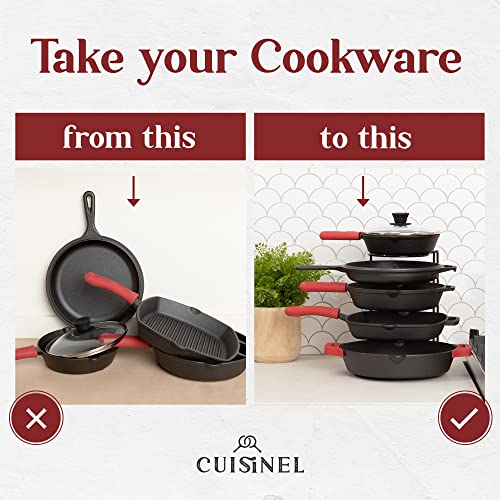 image for Cuisinel Pan Organizer - Silicone-Coated Non-Slip 12