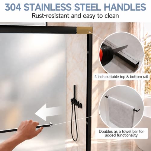 Image of 55-60 W x 72 in H Frosted Glass Bypass Shower Door