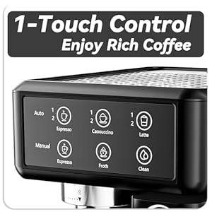Aemojk expresso and cappuccino coffee machine one touch operation suitable office coffee maker with automatic milk frother 20 bar 1350w  urban country home decor