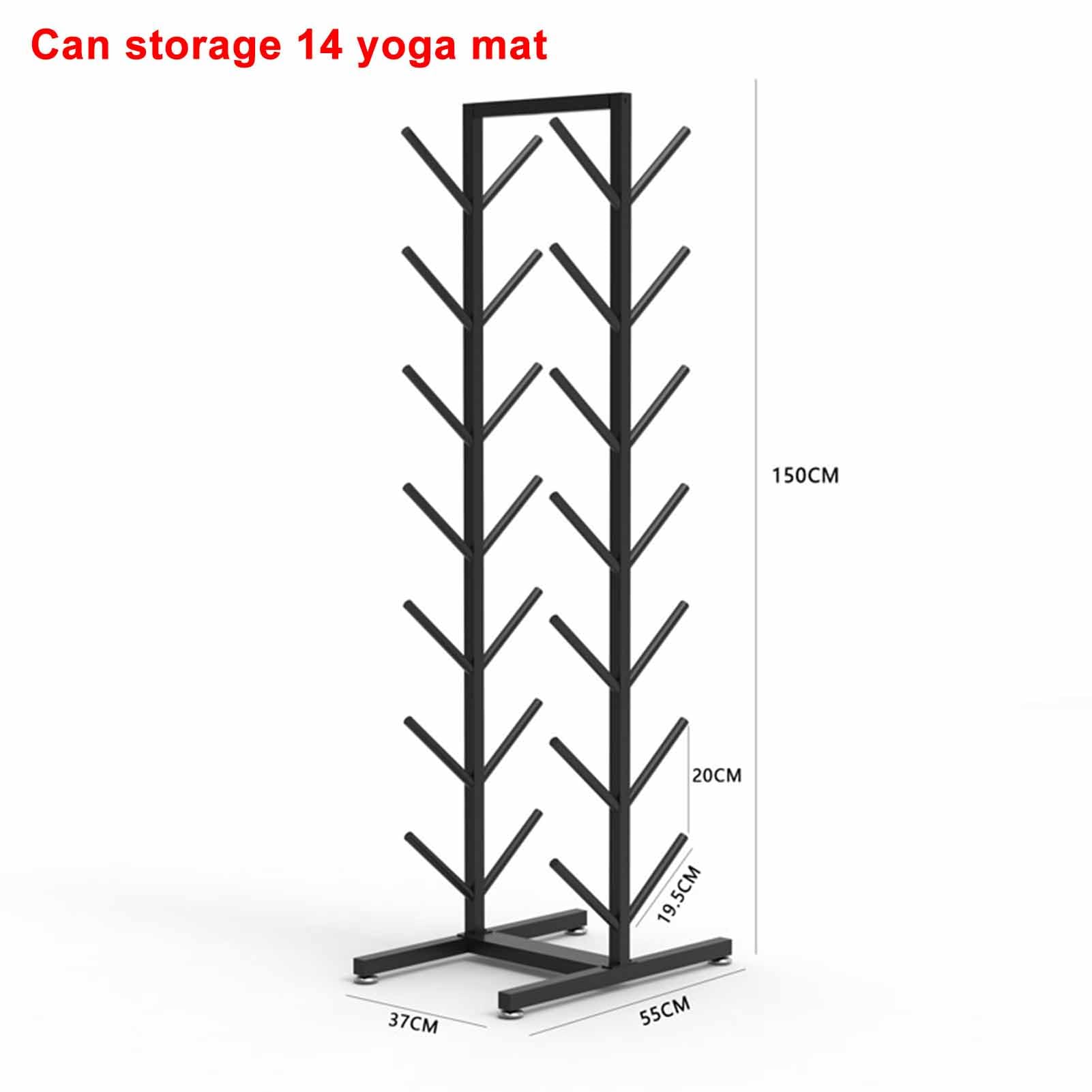 Support de tapis de yoga à 7 niveaux, support de rangement en mousse métallique pour rouleaux, équipement de rangement pour tapis de yoga, facile à installer