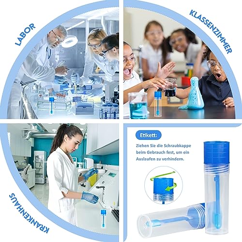 25 Stück Stuhlprobenröhrchen, 15ml Kotprobenröhrchen Mit Löffel Und Etikettenaufkleber, Katzen Und Hunde Kotprobenröhrchen Gute Abdichtung, Hunde Stuhlprobe Probenröhrchen für Haustiere zum Testen