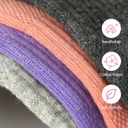 Image of AURUZA Grip Socks for Women Men Pilates Grip Socks Non Slip Yoga Sock with Grips for Barre Barefoot Hospital Grippy Sock