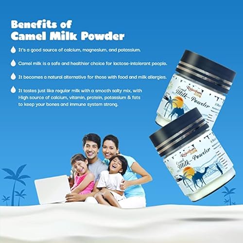 Dalal Camel Raw Milk Powder | Fresh And Organic Freeze Dried Camel Dry Milk Powder | Gluten Free No Additives No Preservatives | 300 Grams #TOP4
