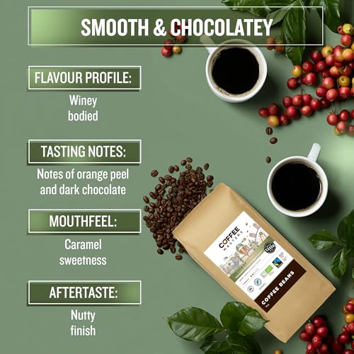 Coffee Masters Colombian Organic Coffee Beans 4x1kg - Fairtrade Single Origin, 100% Arabica - Light Roasted Whole Bean, Ideal for Espresso Machines - Great Taste Award Winner