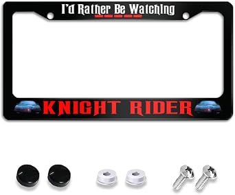 Knight Rider Custom Black License Plate Frame Metal 12" X 6"