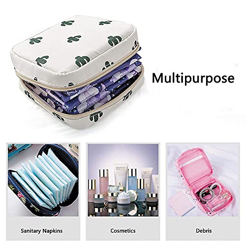 3 Pack sanitary napkin storage bag menstrual cup bag Cosmetic Bag 3 pack chapstick holder neoprene Keychain Portable cosmetic bag with zipper menarche bag for teen girls women ladies (Cyl004) - Thumbnail 4